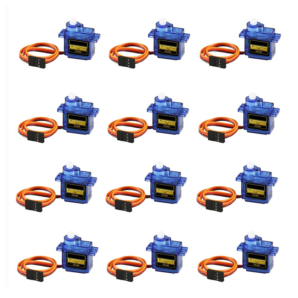 12PCS SG90 Micro Servo Motor, Dorhea Mini Servo SG90 9g Servo Kit for RC Helicopter Airplane Car Boat Robot Arm/Hand/Walking/Ser