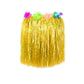 Bajotal Hawaiian Luau Hula Grass Skirt With Large Flower Costume Set For Dance Party Decorations Favors (16'' - Yellow)