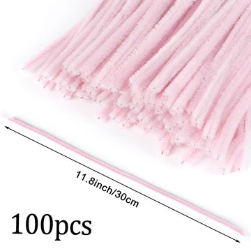 LOMIMOS 100Pcs Pipe Cleaners Craft,Pipe Cleaners Chenille Stem Fuzzy Sticks Craft Supplies for Home DIY Handcraft Art Festival (