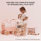 Le Toy Van - Educational Wooden Toy Role Play Beautiful Doll High Chair | Girls Pretend Play Toy Pram Playset - for Ages 3+ (TV6