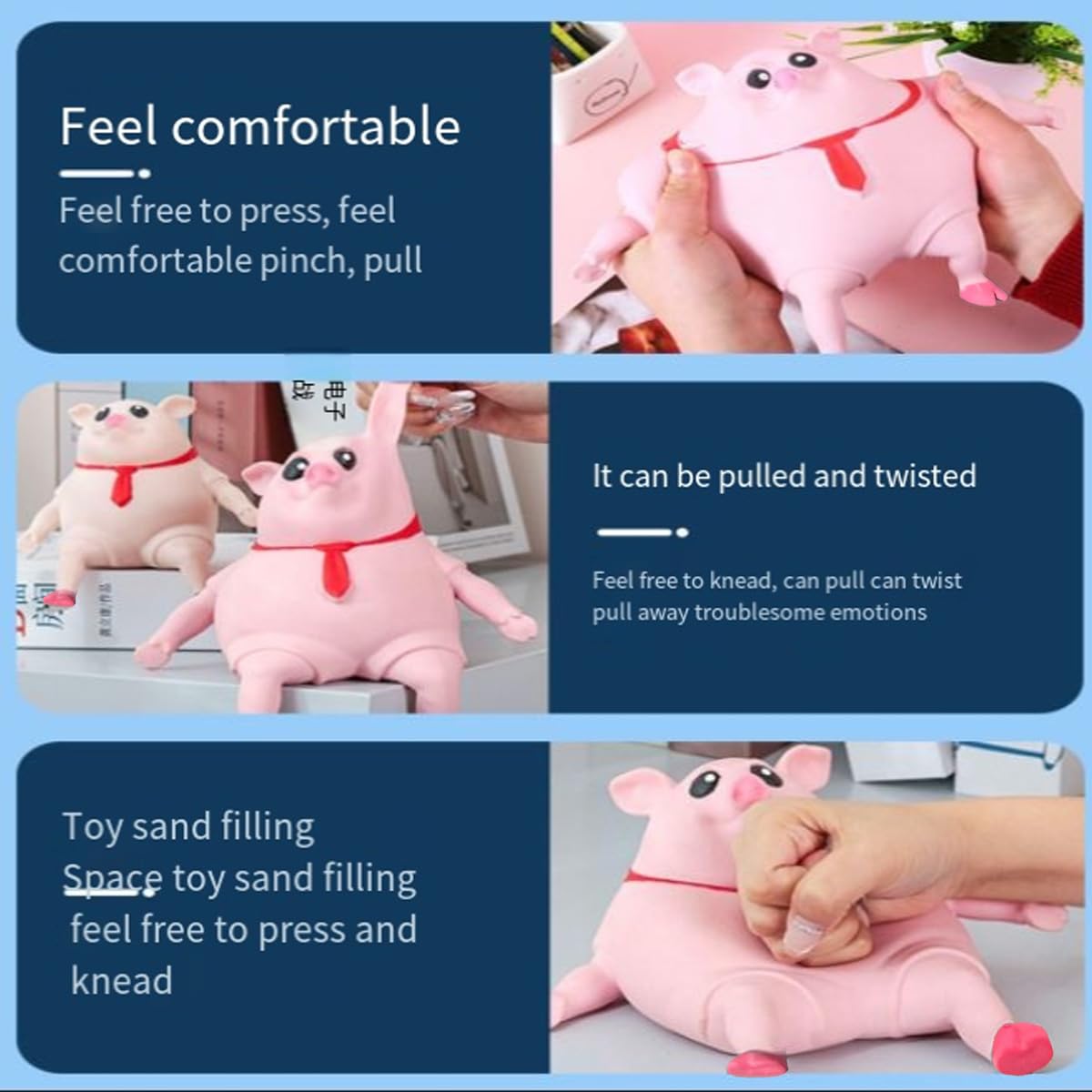 Ahycs Squishy Pig Toys - Pink Pig Squishy Toy For Kids Adults, Novelty Pig Squeeze Toys, Funny Tiktok Pig Sensory Stress Toy For