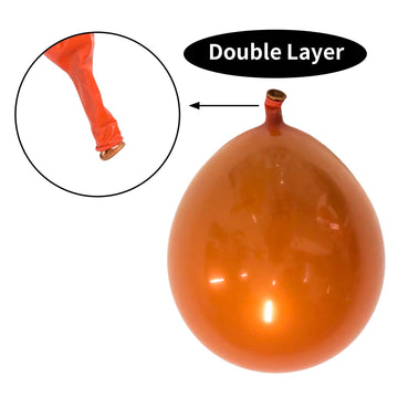 Chrome Orange Balloons 12 Inch, Double-Layered Metallic Orange Balloons, Shiny Thick Chrome Metallic Orange Latex Helium Balloons For Birthday Wedding Party Decoration Supplies
