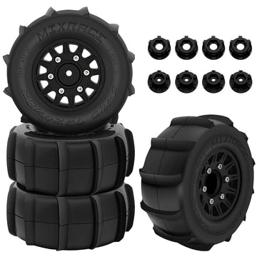 GLOBACT 12mm/14mm Hex RC Wheels and Tires for 1/10 Scale Arrma Senton Tires Slash Tires Axial Redcat Rc4wd Hex Detachable Replac