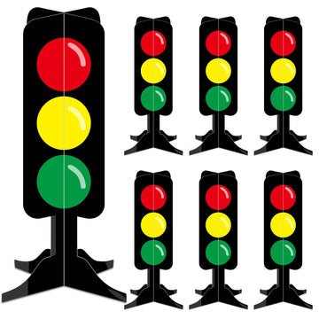 Weekgrat 6 Pcs Traffic Light Racing Car Party Centerpieces 3D Cardboard Traffic Light Fast One Birthday Decorations for Racing T