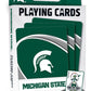 Masterpieces Family Games - Ncaa Michigan State Spartans Playing Cards - Officially Licensed Playing Card Deck For Adults, Kids,