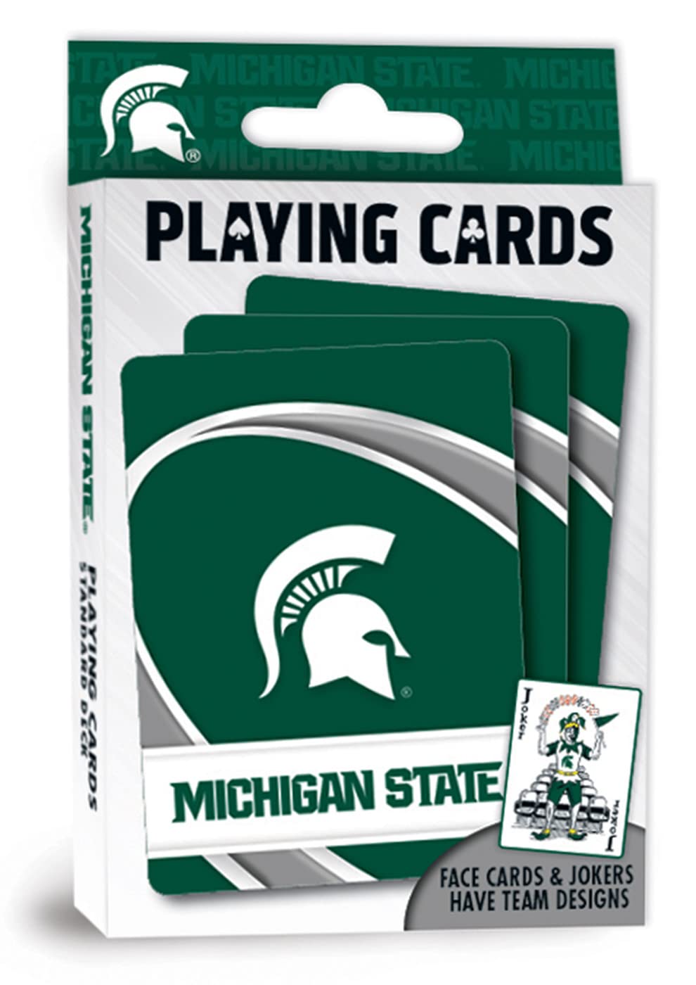 Masterpieces Family Games - Ncaa Michigan State Spartans Playing Cards - Officially Licensed Playing Card Deck For Adults, Kids,