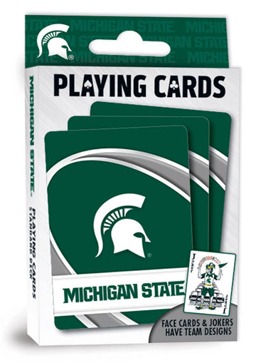 Masterpieces Family Games - Ncaa Michigan State Spartans Playing Cards - Officially Licensed Playing Card Deck For Adults, Kids,