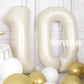 Suwen 40 Inch Cream White Large 10 Balloon Numbers Big Foil Helium Number Balloons 0-9 Jumbo Happy 10Th Mylar Birthday Party Dec