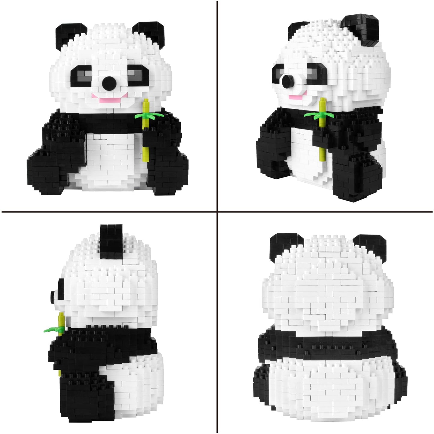 Larcele Animal Series Micro Building Blocks Animal Set, Diy Mini 3D Building Toy Bricks,915 Pieces Kljm-07 (Bamboo Panda)