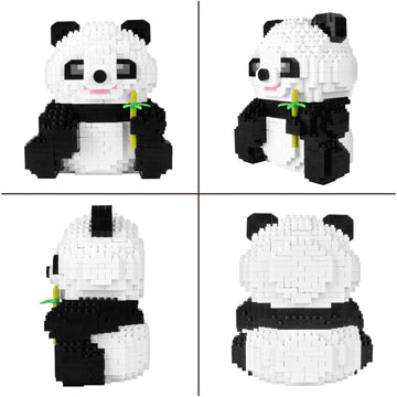 Larcele Animal Series Micro Building Blocks Animal Set, Diy Mini 3D Building Toy Bricks,915 Pieces Kljm-07 (Bamboo Panda)
