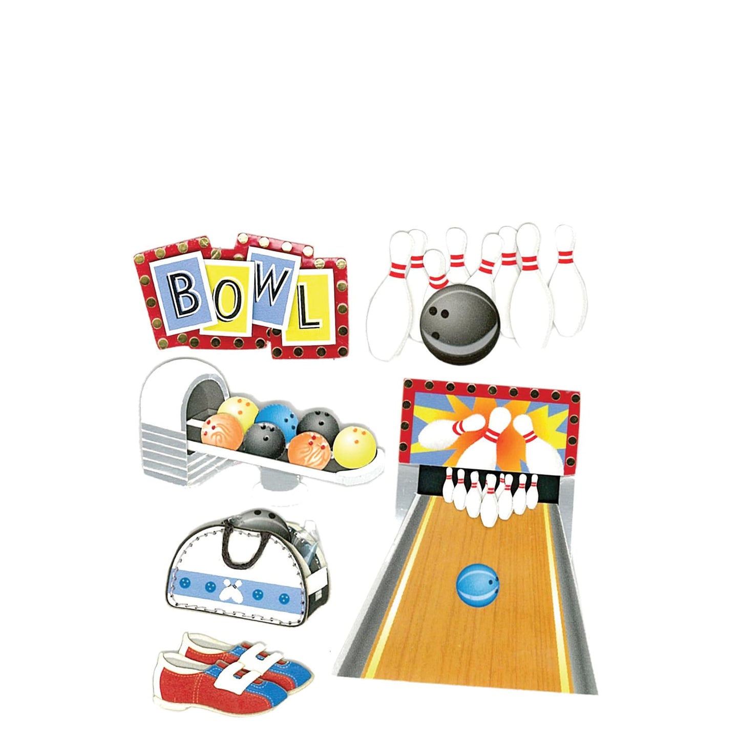 Jolees Boutique Bowling Alley Dimensional Stickers