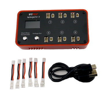 SoloGood VIFLY WhoopStor V3 Battery Charger 6 Ports 1S LiPo Charger Discharger Storage Memory Function for Tinywhoop BT2.0 PH2.0