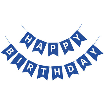 Hooqict Blue Happy Birthday Banner Sign For Backdrop Blue Birthday Decorations For Men Baby Boys 1St 2Nd 3Rd Party Banner Garland Bunting Flag Wall Door Decorations Supplies