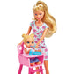 Simba Steffi Love Kindergarten Teacher Doll Set - Baby, Cot, Stroller, High Chair, Bathtub, Multi, Piccolo, Model 105736350