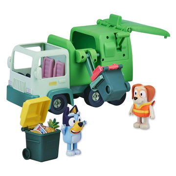Bluey Garbage Truck - 2.5 Bluey and Bin Man poseable Figures with Playset, Multicolor