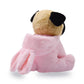 YONLIT Adorable Pug Stuffed Animal Dressed in a Pink Bunny Outfit, Super Cute and Soft Plush Puppy for Easter Gifts or Dog Lover