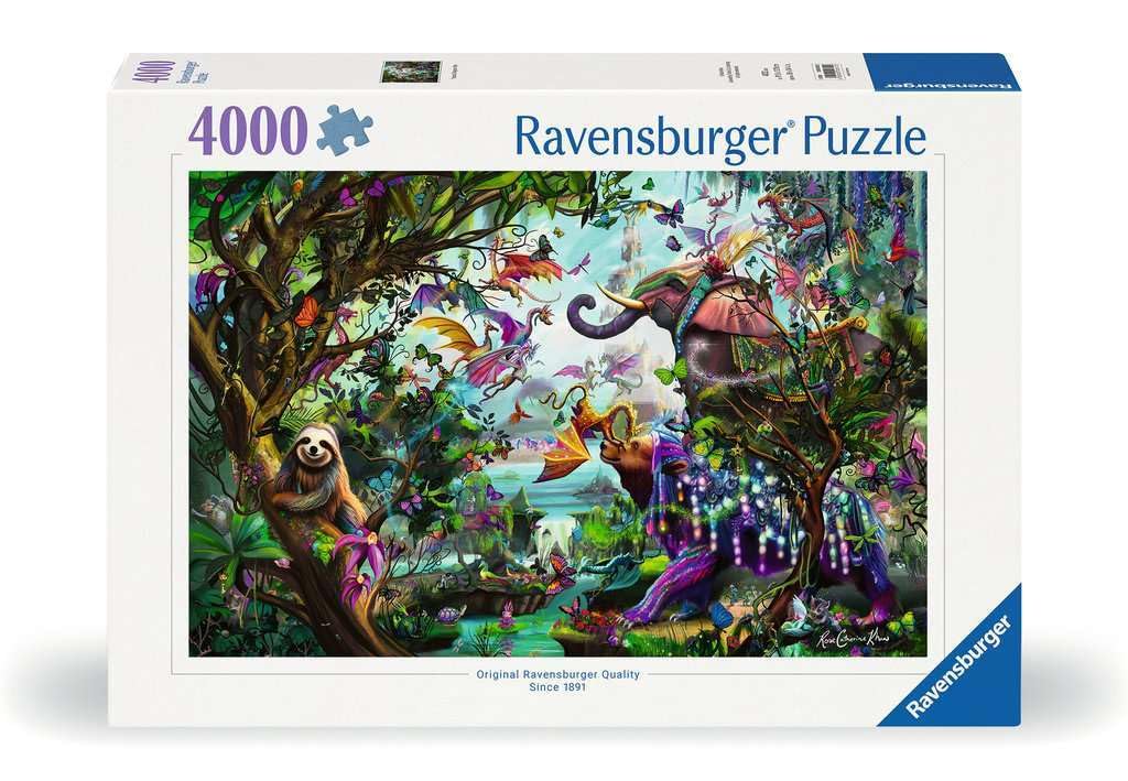 Ravensburger - Tropical Dragons - 4000 Piece Jigsaw Puzzle - Quirky  Mythical Dragon Antics in Stunning  Vibrant Detail - Frameable - enhanced Quality - Puzzles for mature-themeds