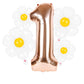 Dripykiaa 5Pcs Groovy One Party Decorations 40 Inch Rose Gold One Balloon For First Birthday Decoration Daisy 1St Birthday Foil
