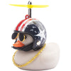 Wonuu Rubber Duck Toy Car Decoration Ornaments - Grey Duck Car Dashboard Decorations with Cool Glasses and Propeller Helmet
