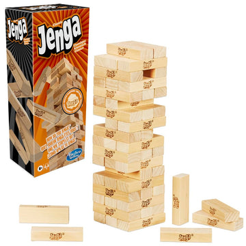 Jenga Game | The Original Wood Block Game With Genuine Hardwood Blocks | Stacking Tower Game | Ages 6+ | 1 Or More Players | Party Games For Kids | Family Games