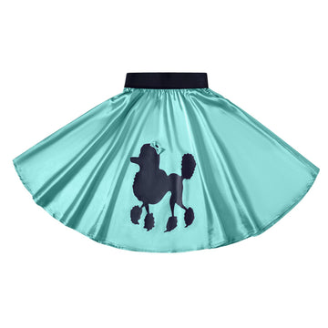 Inbakjade Girls Poodle Skirt 50S Costume Accessories Glasses, Scarf, Headband For Kids Halloween Costume(Blue,6-8T)