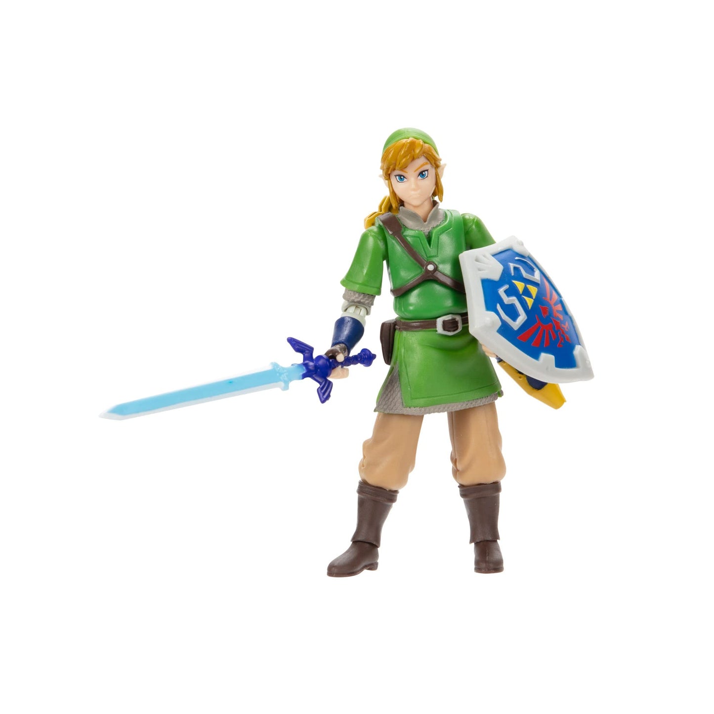 Nintendo Legend of Zelda Link Figure - 4 Inch Action Figure with Sword and Shield, Multicolor, Model 40432, Plastic Material