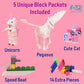 F-32 Unicorn Build-On Brick Mug W/ 5 Packs Of Building Blocks,Compatible With Lego,14 Oz Novelty Diy Unique Funny Coffee Cup Gift (Unicorn Pink)