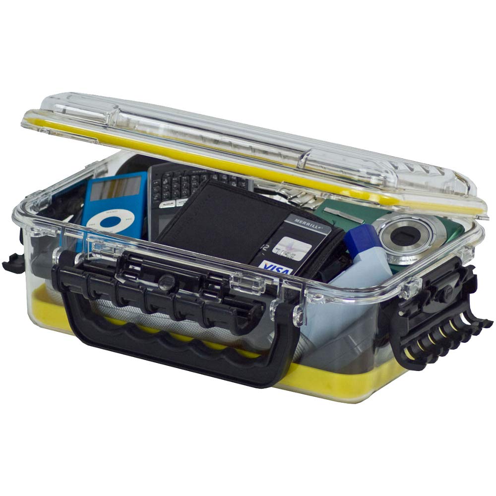 Plano Guide Series 3600 Field Box Waterproof Case, Medium, Waterproof Dry Box with Wrist Strap for Boat, Kayak, and Camping, Out