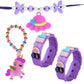 Pack Of 4 Kids Rakhi with Purple DIY Charm Bracelet Combo Set, Style 3