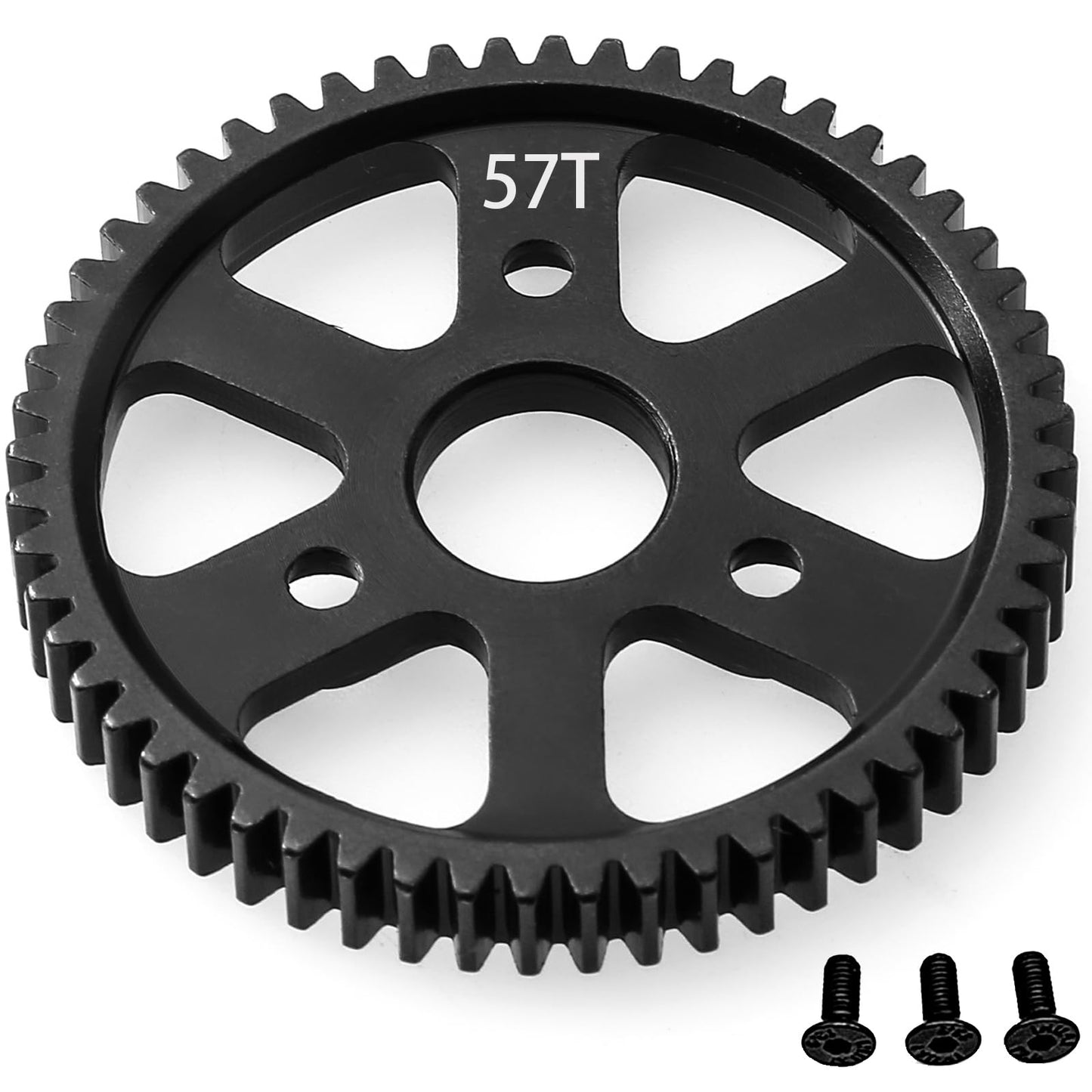 32P Spur Gear, 57T 0.8 Metric Pitch, Compatible With 32P, Hardened Steel 57 Tooth 0.8M Spur Main Gear For 1/10 Traxxas Ford Rust