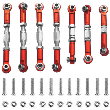 ShareGoo Adjustable Aluminum Pull Rod Steering Servo Link Linkages Arm Tie Rod Ends Compatible with WLtoys 144001 1/14 RC Car Bu
