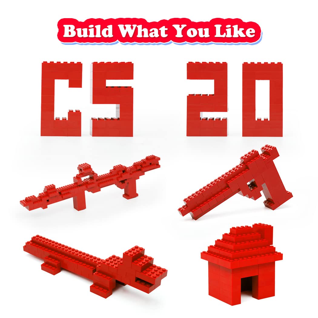 Unirolic Classic Building Bricks, 100 Piece 2X4 Building Blocks Stem Creative Building Toys Compatible With All Major Brands, Moc Building Bricks Diy Play Set For Kids(Red)