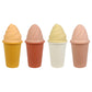BLUE GINKGO Ice Cream Sand Toys - Silicone Beach Toy Ice Cream Set of 4 | Easy Clean, Travel-Friendly | Bath Toys for Toddlers a