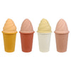 BLUE GINKGO Ice Cream Sand Toys - Silicone Beach Toy Ice Cream Set of 4 | Easy Clean, Travel-Friendly | Bath Toys for Toddlers a