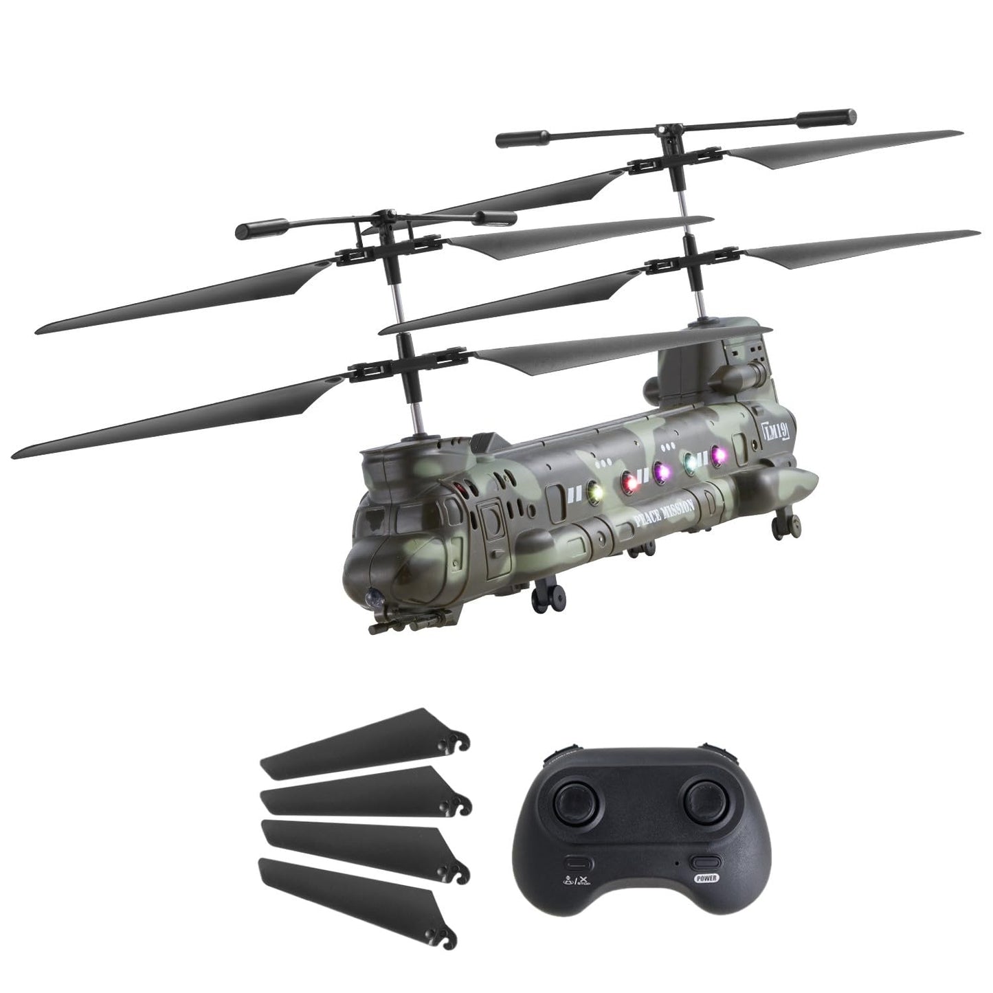 VEVOR RC Helicopter, 2.4GHz Military Remote Control Helicopter, 3.5 Channel RC Airplane for Kid, 20 Mins Flight Time, One-Key Ta