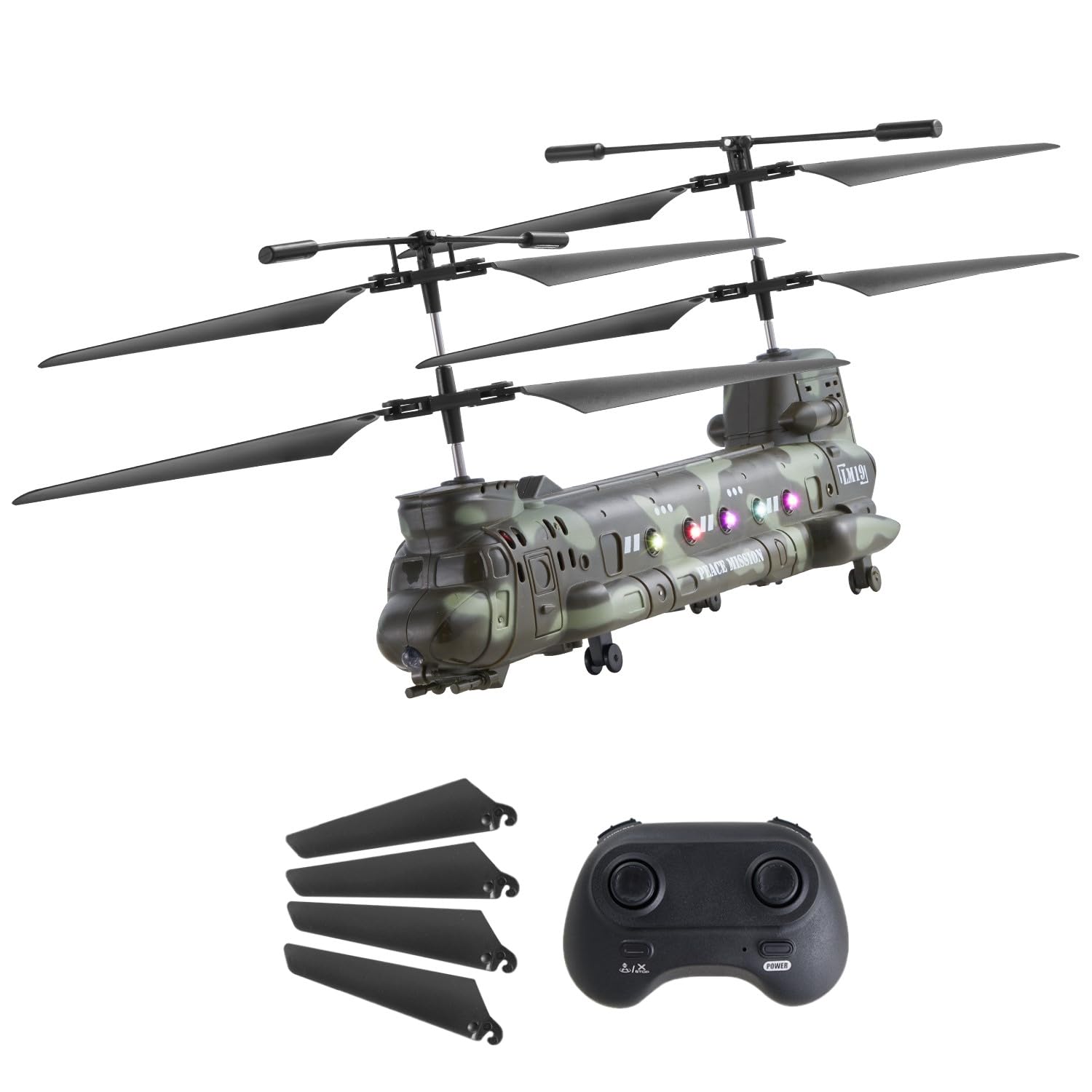 VEVOR RC Helicopter, 2.4GHz Military Remote Control Helicopter, 3.5 Channel RC Airplane for Kid, 20 Mins Flight Time, One-Key Ta