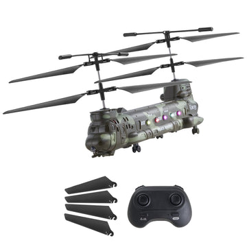 VEVOR RC Helicopter, 2.4GHz Military Remote Control Helicopter, 3.5 Channel RC Airplane for Kid, 20 Mins Flight Time, One-Key Ta