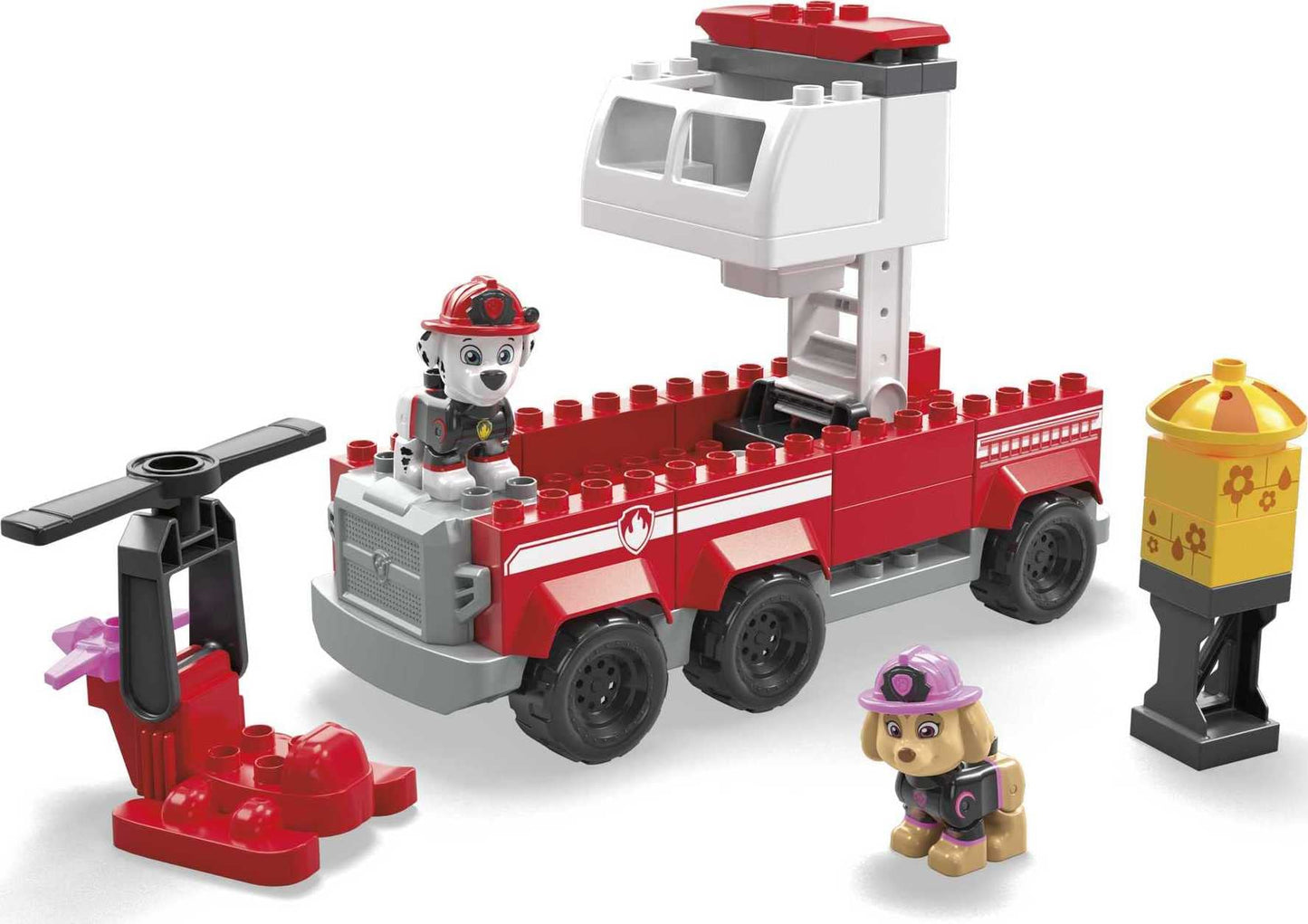 Mattel MEGA BLOKS PAW Patrol Fire Truck Toy, 37 Pieces, 2 Figures, Multicolor, Model HHN05, Ideal for Kids 3+ Years