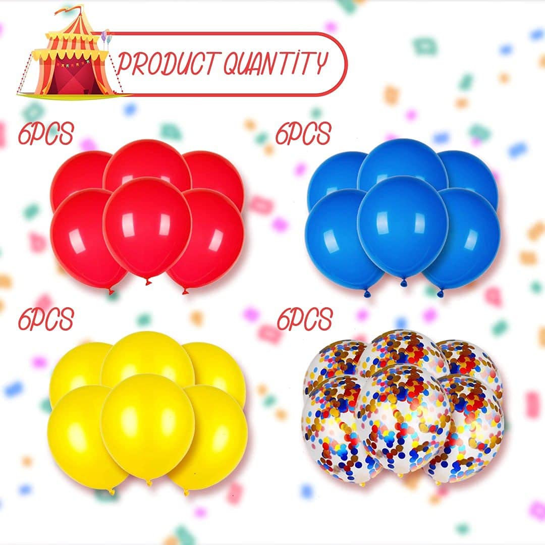 24 Pcs Carnival Party Balloons 12'' Carnival Theme Party Decorations Carnival Balloon Bouquet Carnival Birthday Party Decoration
