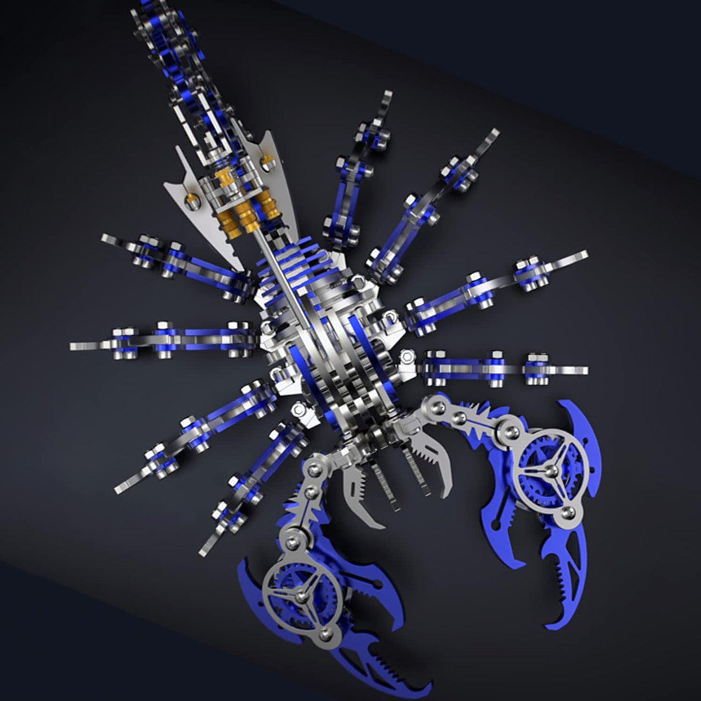 3D Metal Model Kits, Mechanical Scorpion King Blue 3D Metal Puzzle,Steel Warcraft Collection DIY Animal Brain Teasers Simple 3D