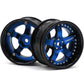 hobbysoul 2pcs RC 1/10 Aluminum Alloy Wheel Rims 12mm Hex Adjustable Offset Black & Blue for On-Road Drift Touring Cars