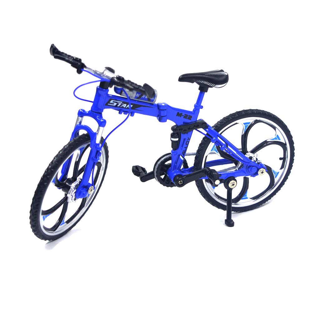 Ailejia Finger Racing Bicycle Mountain Bike Cake Topper Mini Dirt Bike Bicycle Model Cool Boy Toy (Yellow)