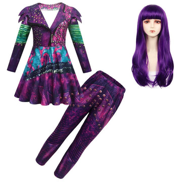 Sukyfecde Princess Costumes Girls Pretend Play Dress Up Cosplay Clothes Set With Wigs Christmas Birthday Outfit For Kids 9-10 Ye