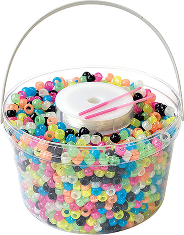 The Beadery Ultra Kandi Rave Bead Glow Bucket, Dark Multicolor