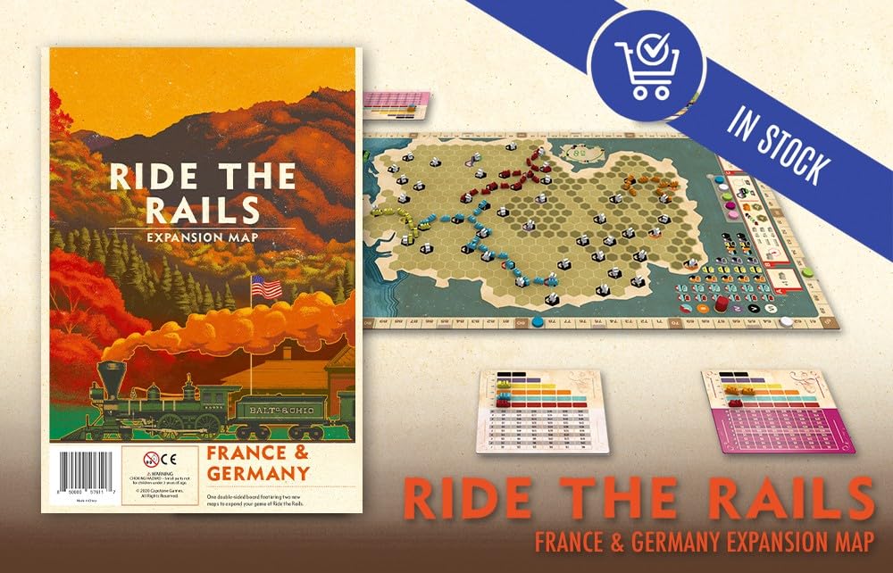 Capstone Games Ride The Rails: France & Germany Expansion - Strategy Board Game for 3-5 Players, Ages 14+, 45-60 Min Play Time, Multicolor