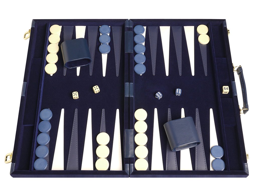 Middleton Games 15-Inch Deluxe Backgammon Set - Blue