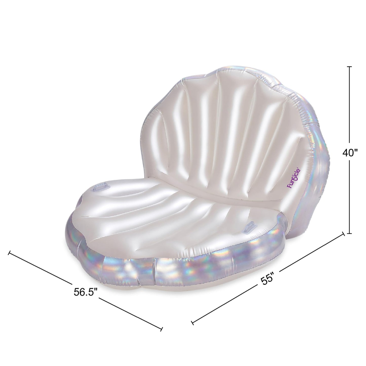 Funsicle: Pearl Princess Lounge - Inflatable Pool & Water Float, 58.5x55x40, Holographic & Pearlized Design, Water Toy, 220 lb C