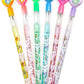 TINYMILLS Unicorn Kitty Stackable Pencils with Erasers, Multi-colored, 24 Pcs, Ideal for Birthday Party Favors and Classroom Rewards