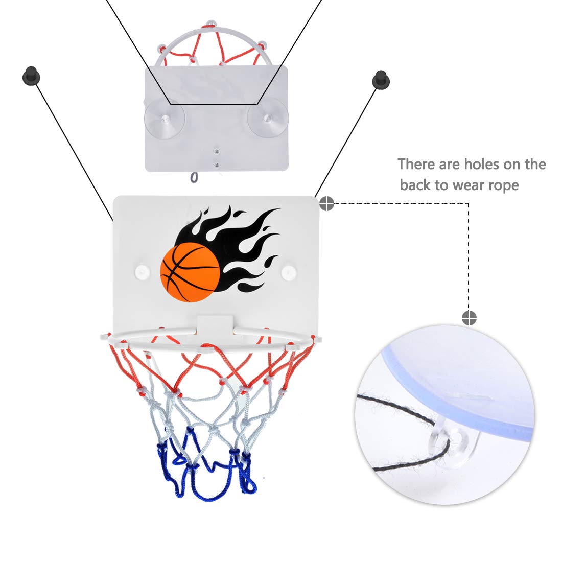 Seisso Mini Basketball Hoop And Balls - Bedroom Bathroom Toilet Office Desktop Mini Basketball Decompress Game Education Pet Pla