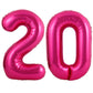 40 Inch Hot Pink 20 Number Balloons Giant 20 Balloons Hot Pink Birthday 20 Balloons 20Th Birthday Anniversary Party Decorations